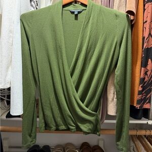 Banana Republic Green Wrap Blouse